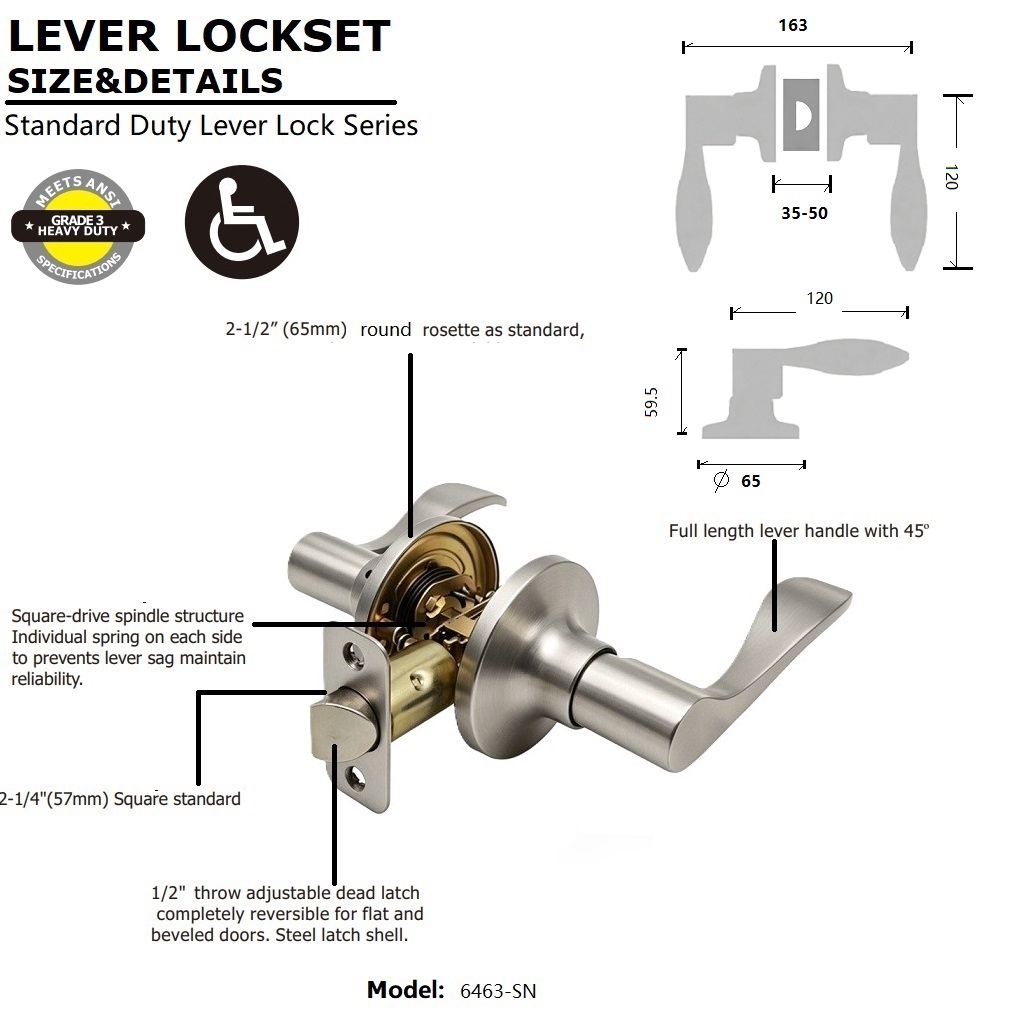 Tubular Passage Lever Lock Size and Details Tubular Passage Lever Lock Size and Details