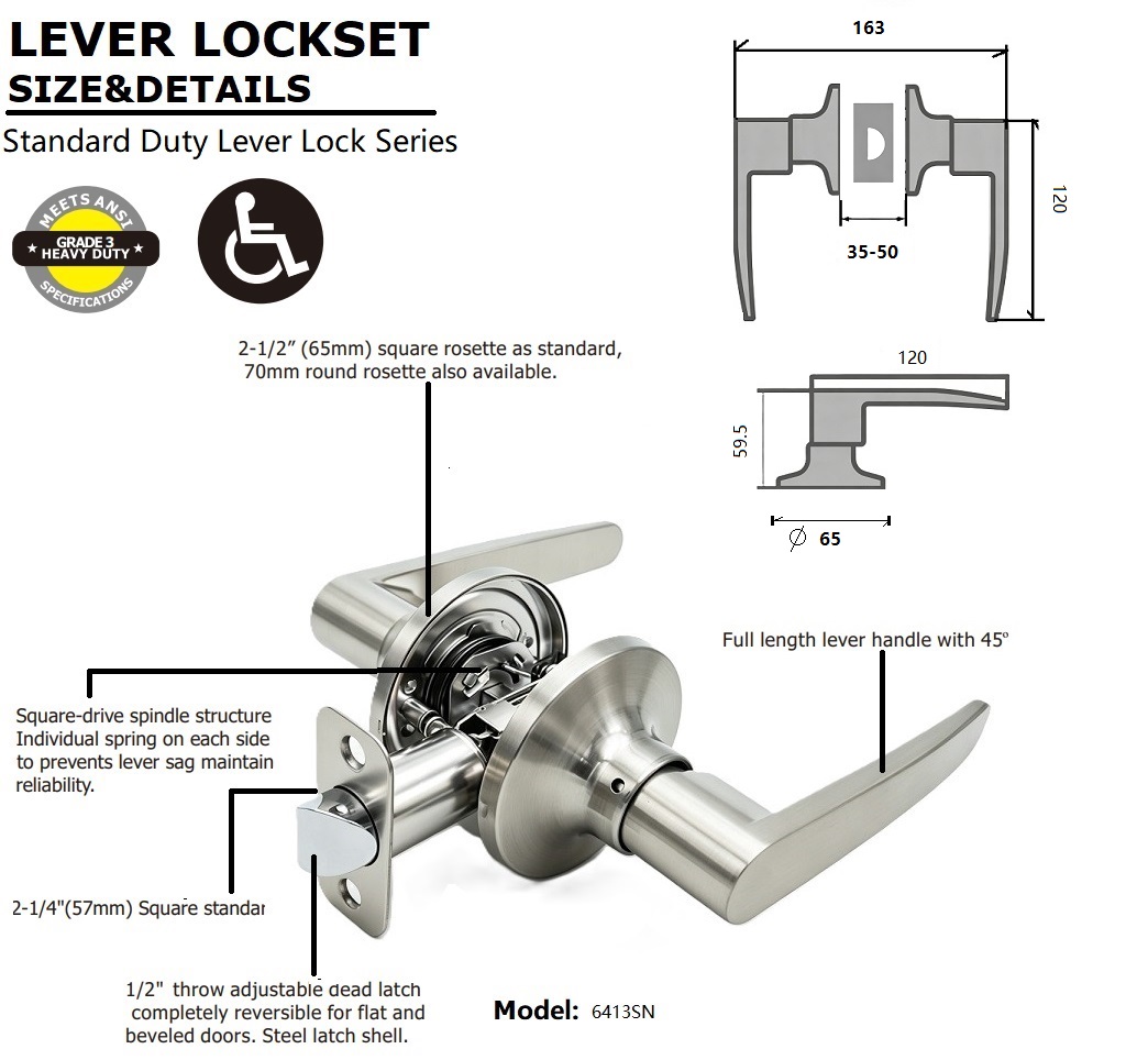 Tubular Passage Lever Lock size and details Tubular Passage Lever Lock size and details