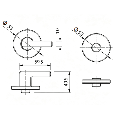 R‑T06R01 Designer hardware dimension drawing